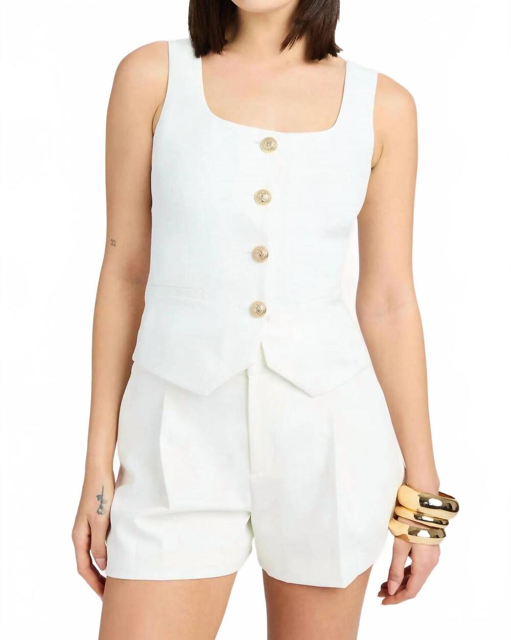 NEW GENERATION LOVE beatriz crepe top in white